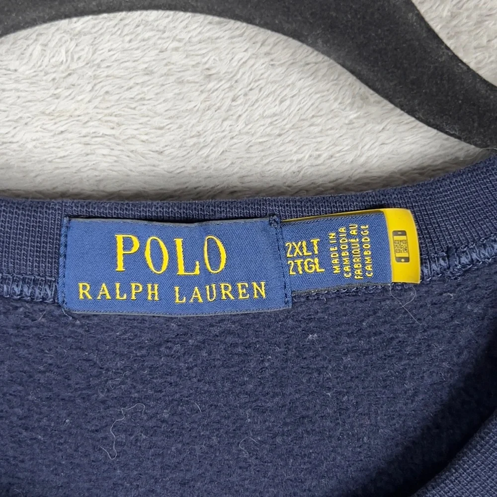 Polo Ralph Lauren Polo Team Crewneck Sweatshirt Men's 2XLT Navy Embroidered - Picture 6 of 13